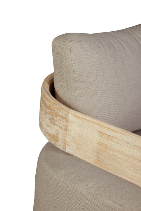 Eclipse Outdoor solid Teak Wood Sofa Set - Gray fabric