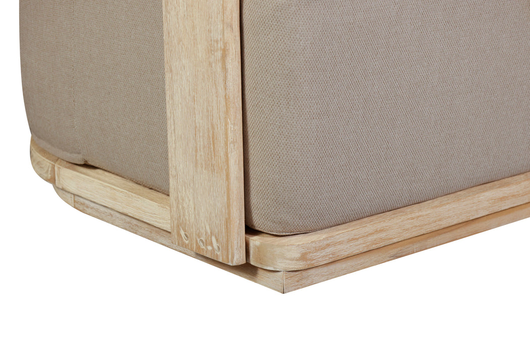 Eclipse Outdoor solid Teak Wood Sofa Set - Gray fabric