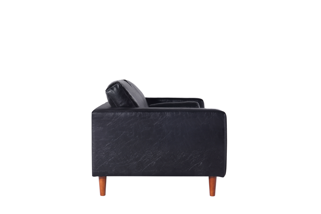 Cosmic Modern Contemporary Leather Armchair- Black