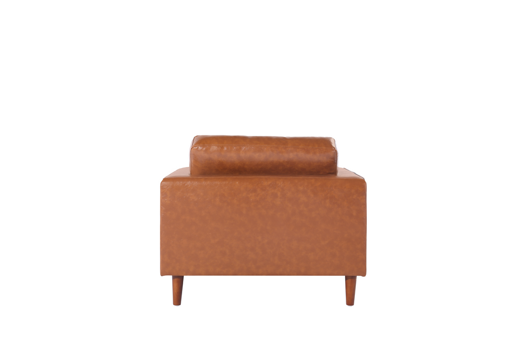 Cosmic Modern Contemporary Leather Armchair- Light Brown