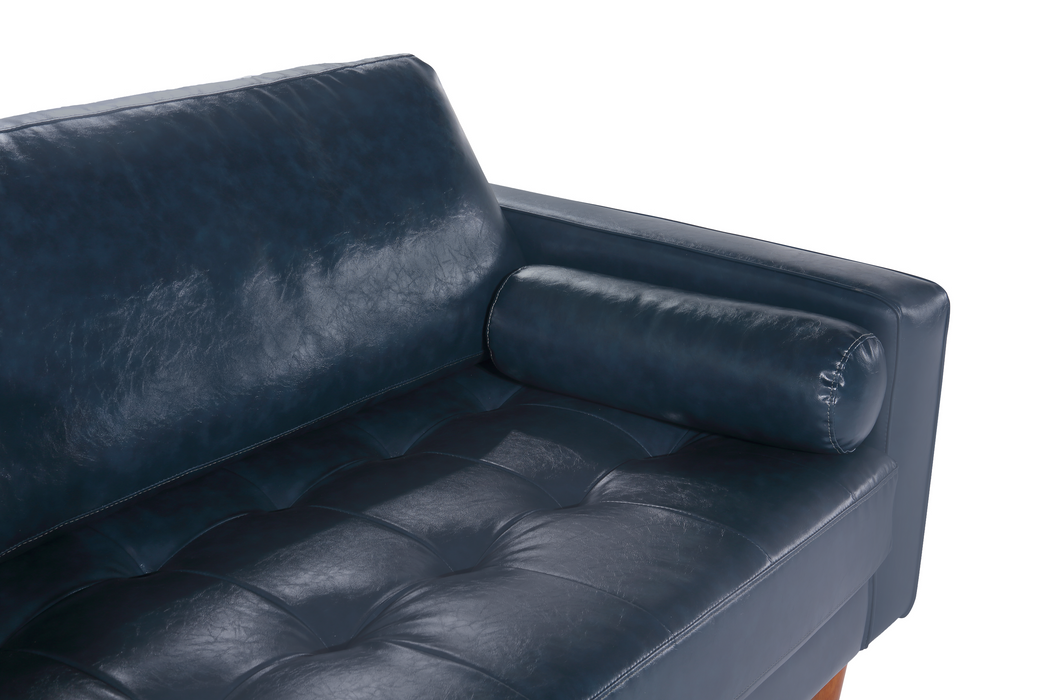 Cosmic Modern Contemporary Leather Sofa - Blue