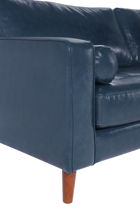 Cosmic Modern Contemporary Leather Sofa - Blue