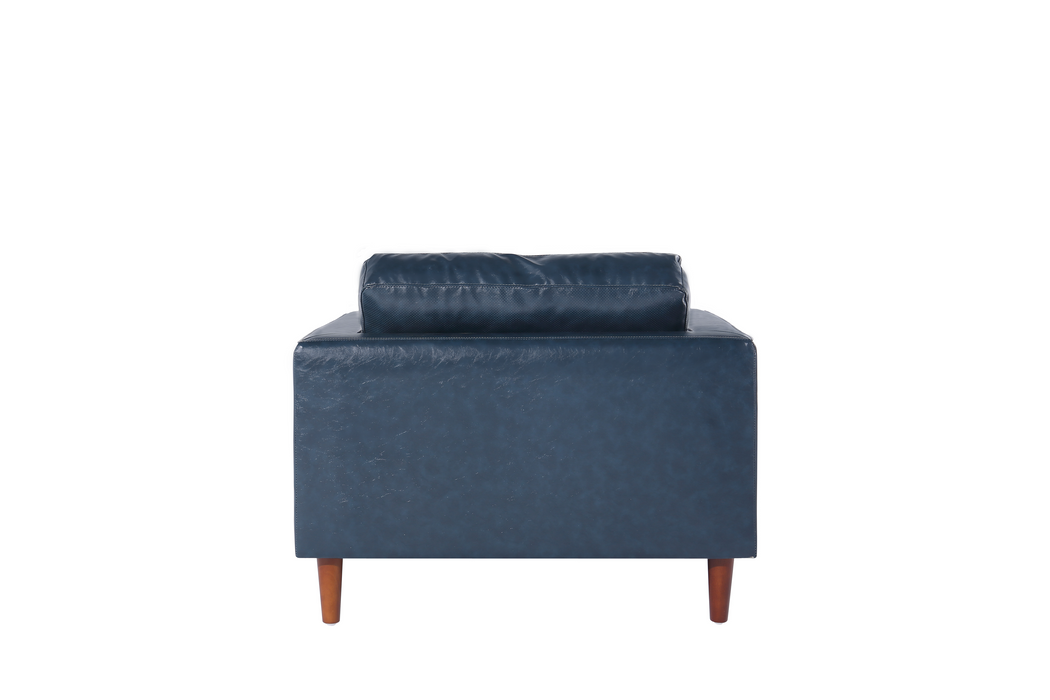 Cosmic Modern Contemporary Leather Armchair- Blue