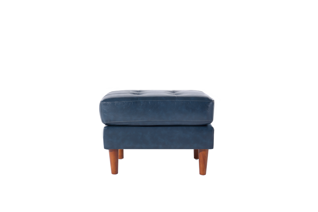 Cosmic Modern Contemporary Leather Armchair- Blue