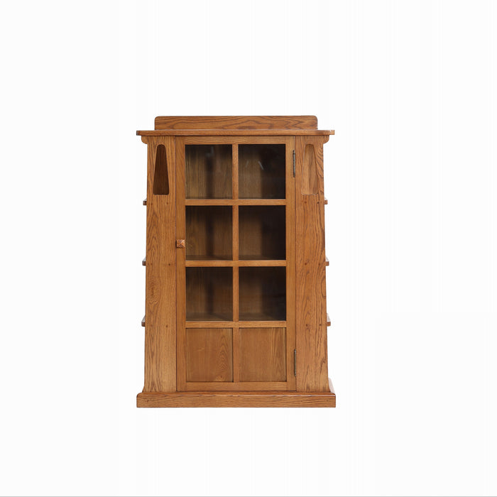 Mission 1 Door Bookcase with Side Shelves - MC