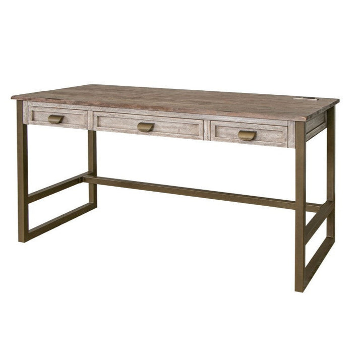 Horizon Rustic Industrial Solid Wood Three Drawer Desk