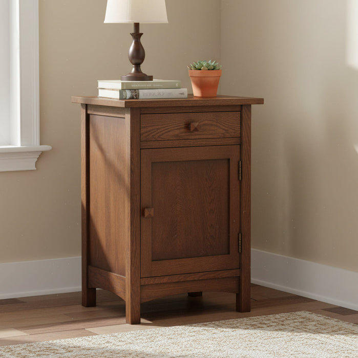 Mission 1 Door 1 Drawer Nightstand - Walnut stain