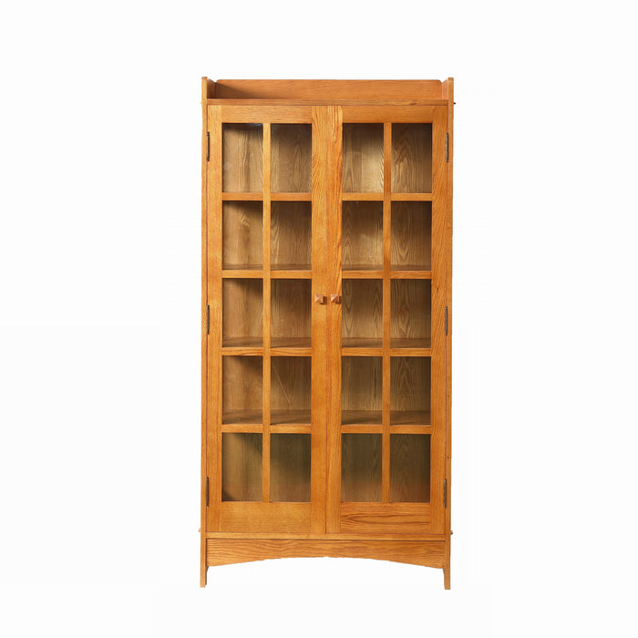 Mission Oak Display China Cabinet / Bookcase - Michael's Cherry - 39"W