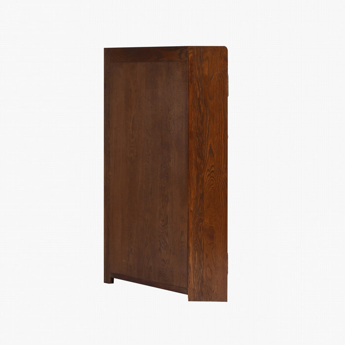 Mission Oak Corner Bookcase / Cabinet - Walnut