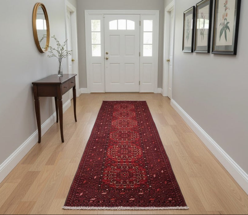 Terkaman Tribal Afghan Oriental Rug, size 3" x 9' 4"  (C)