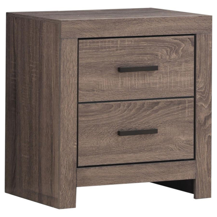 Modern Two-Drawer Nightstand – Coastal White Finish, Dark Bronze Handles - 2 Color Available