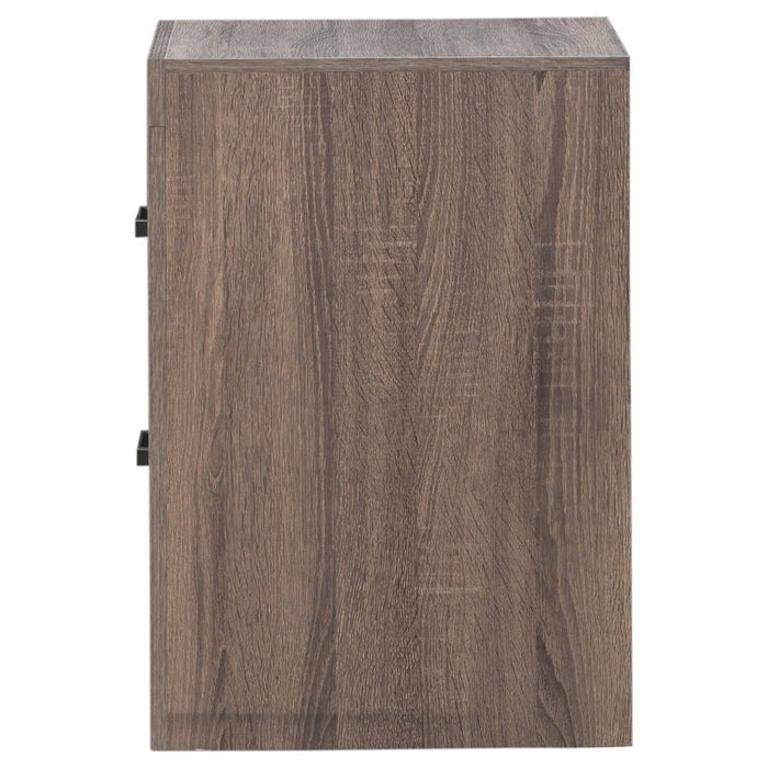 Modern Two-Drawer Nightstand – Coastal White Finish, Dark Bronze Handles - 2 Color Available