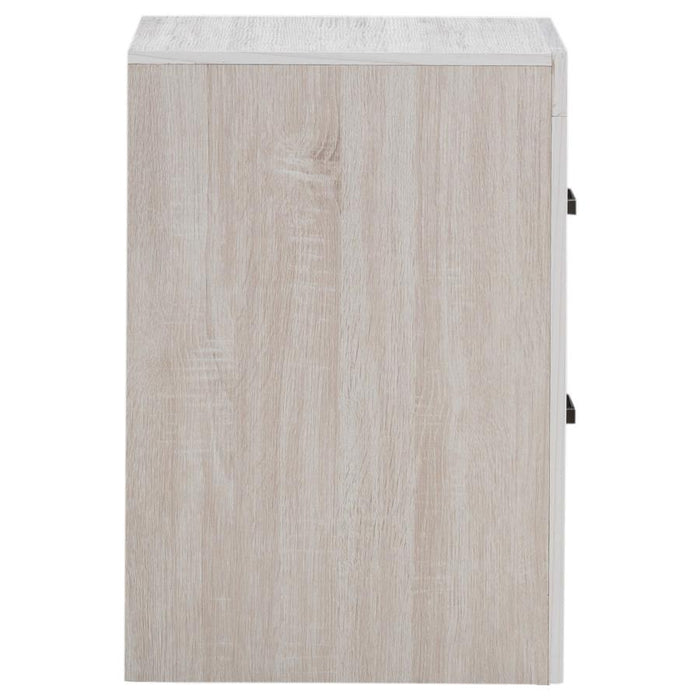 Modern Two-Drawer Nightstand – Coastal White Finish, Dark Bronze Handles - 2 Color Available