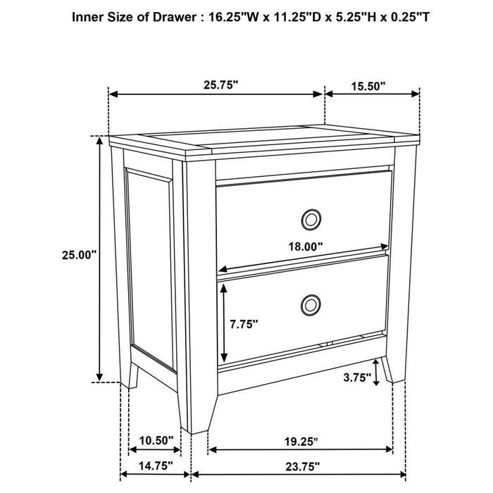 Modern Kivon Vineyard Oak Nightstand