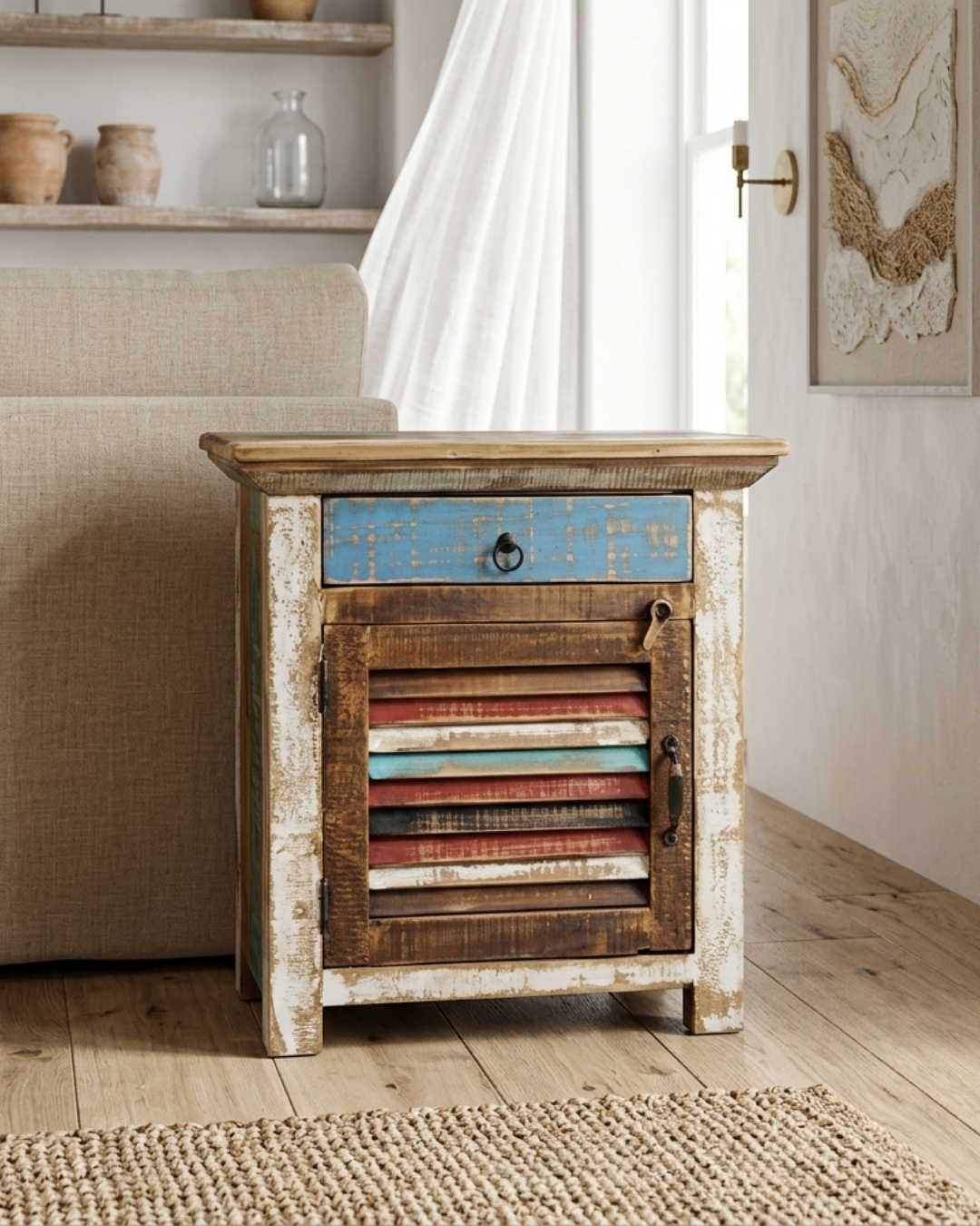 Buy La Boca Shutter Door End Table in the USA | Crafters and Weavers