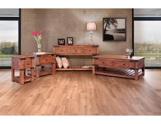 Set of 2 Parota II, 1 Drawer End Table