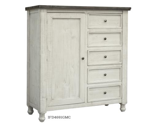 Stone, 5 Drawer 1 Door Gentleman Chest