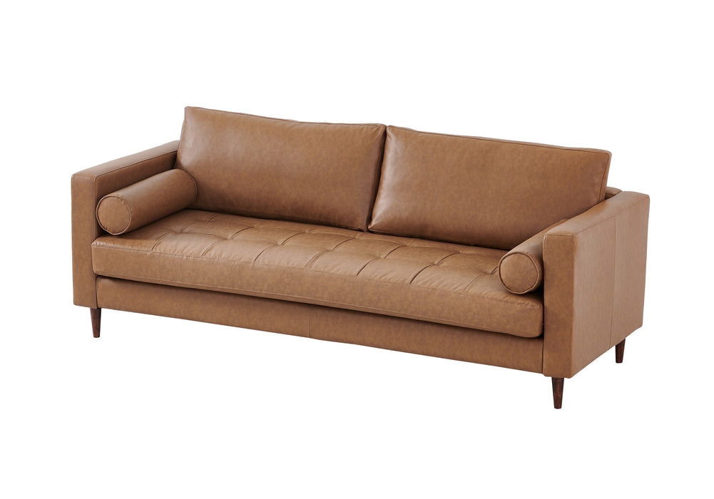 Alessandra Modern Contemporary Eco Leather Sofa - Light Brown