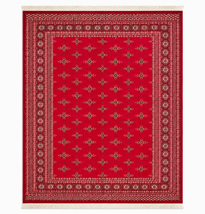 Hand-Knotted Pakistani Bokhara Rug – 100% Wool, size 8'2" x 9'7"