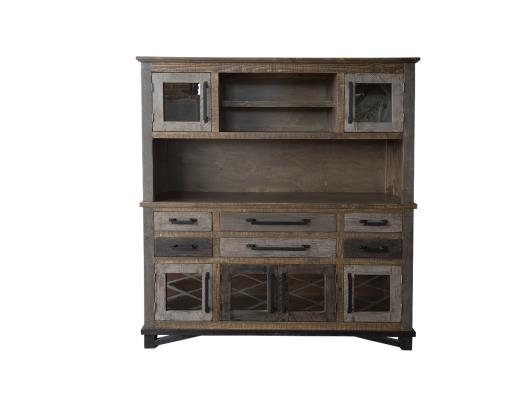 Loft Brown, 6 Drawer, 6 Doors Buffet & Hutch