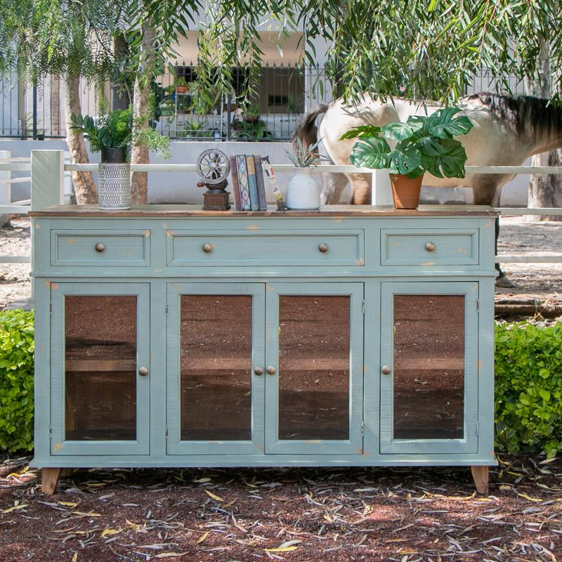 Camilla Solid Wood Sage Green Sideboard / Console — Crafters and