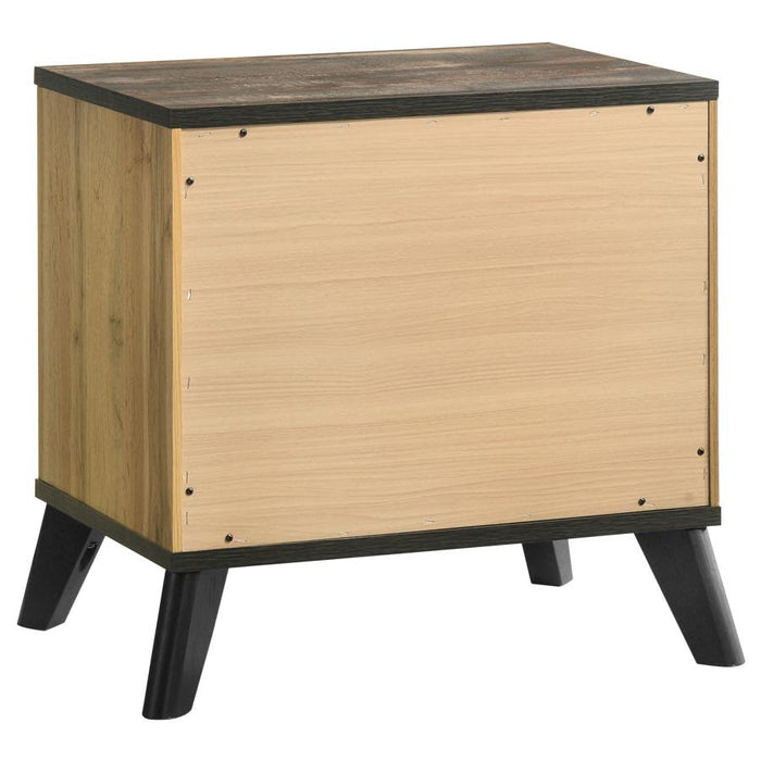 Mid-Century Modern Rustic Nightstand – Weathered Brown & Pine