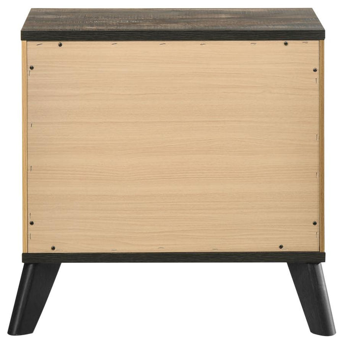 Mid-Century Modern Rustic Nightstand – Weathered Brown & Pine