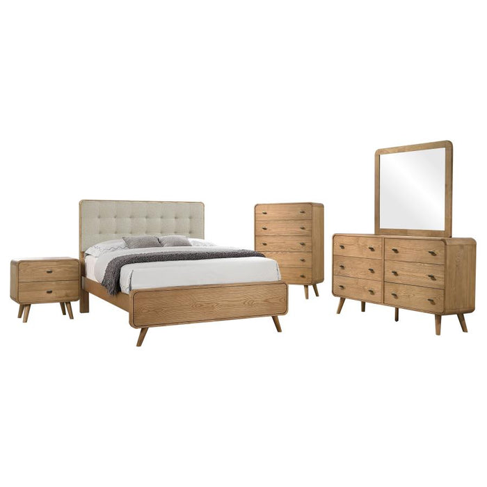 Mavora Mid-century 5-piece Bedroom Set Light Ash