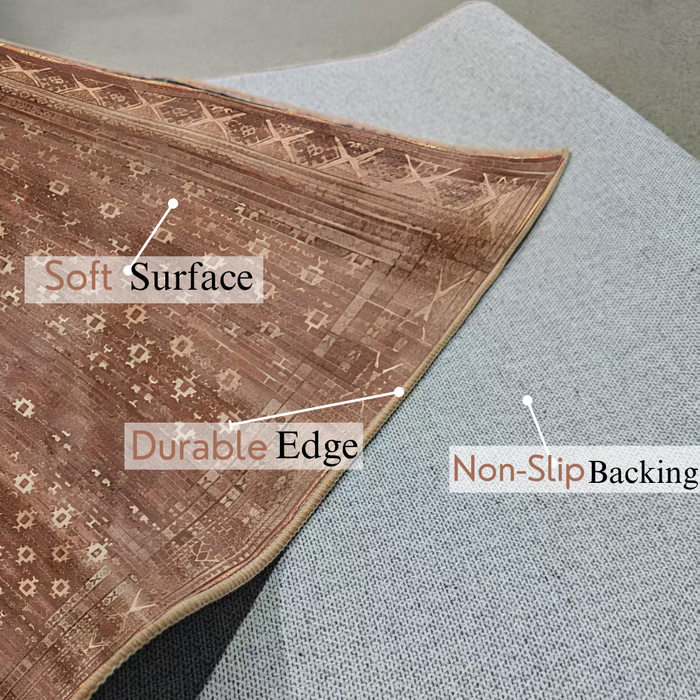 Tibet Collection Area Rug Ultra Soft Washable Rug, Non Slip Area Rug Indoor, Stain Resistant Rugs for Living Room Bedroom Vintage Home Decor