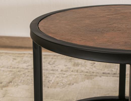 Blackburn, Copper Top & Iron Base Cocktail Table