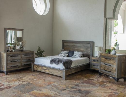Set of 2 Loft Brown, 2 Drawer Nightstand