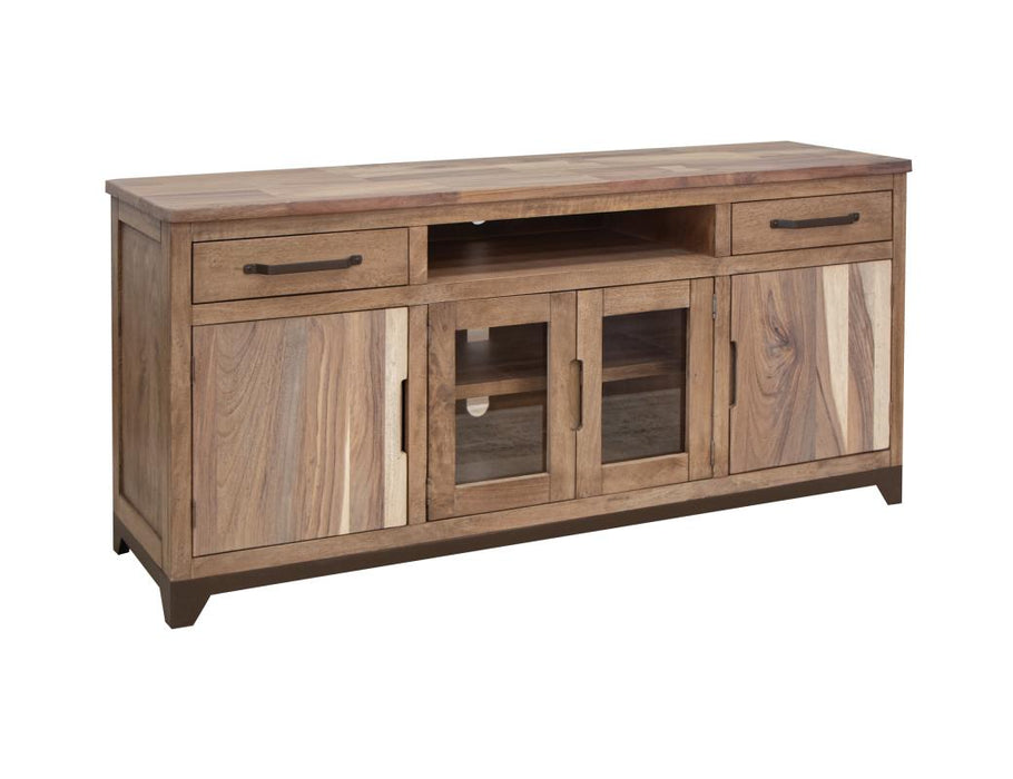 Natural Parota Wood 4-Door TV Stand - 70"