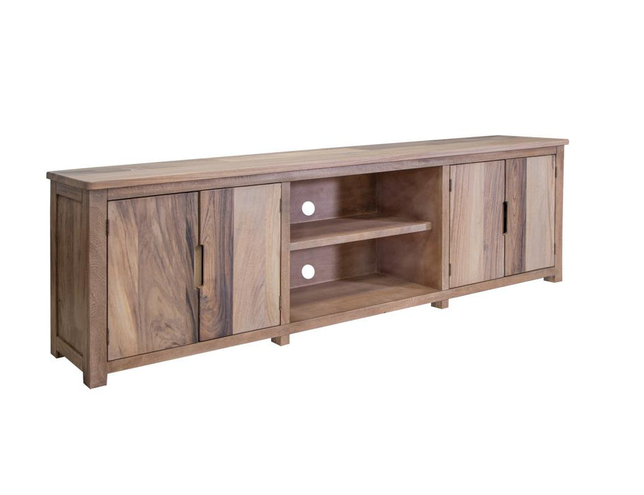 Natural Parota Wood 4-Door TV Stand - 93"