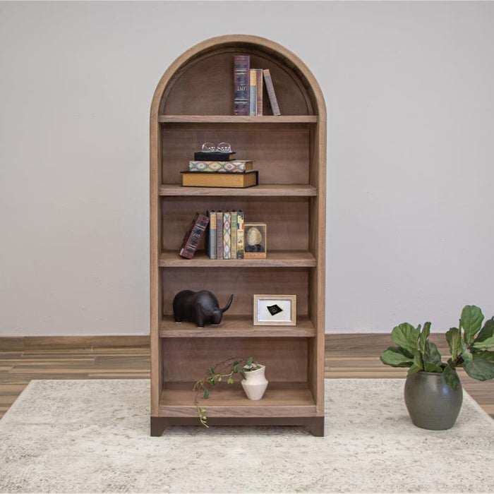 Valenwood Mango Wood Arched Bookcase with Iron Base