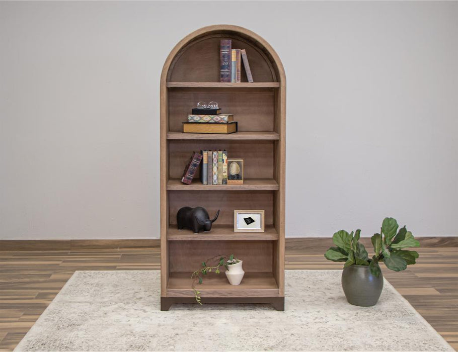 Valenwood Mango Wood Arched Bookcase with Iron Base