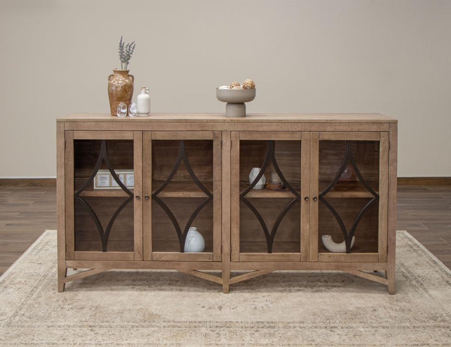 Avorin Collection Sideboard, Console with Glass Doors - 80"