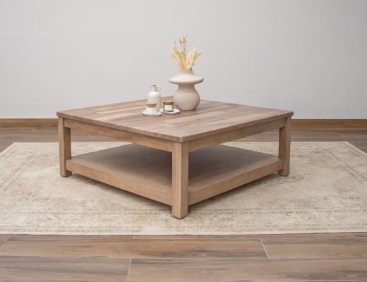 Natural Parota, Square Cocktail Table