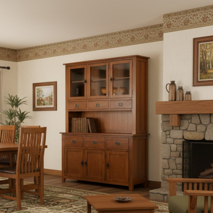 Mission 6 Door & 6 Drawer China Cabinet - Michael's Cherry - 59"