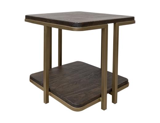 Set of 2 Onix, Metal Base End Table