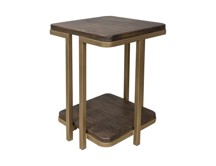 Set of 2 Onix, Metal Base Chairside Table