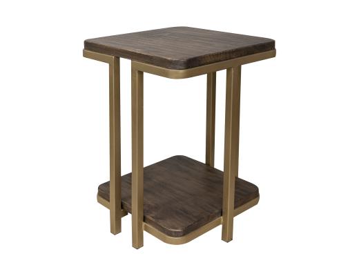 Set of 2 Onix, Metal Base Chairside Table
