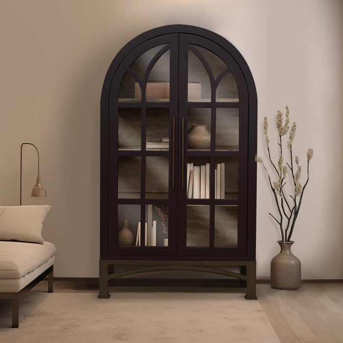 Nina Solid Wood Tall Cabinet, Bookcase, Hutch - Plum