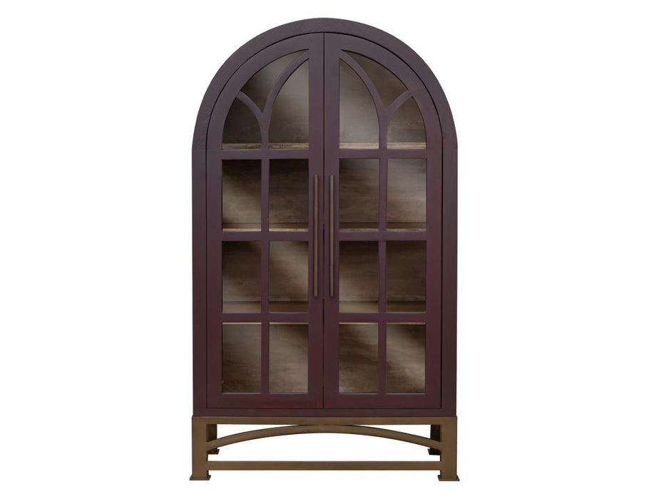 Nina Solid Wood Tall Cabinet, Bookcase, Hutch - Plum