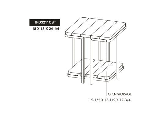 Set of 2 Onix, Metal Base Chairside Table