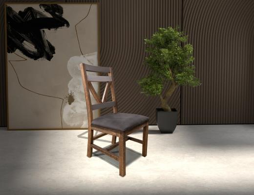 Set of 2 Loft Brown, Wooden Chair