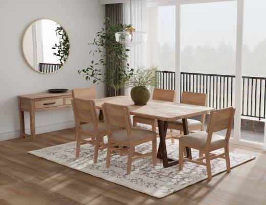 Natural Parota, 2 Drawer Sofa Table
