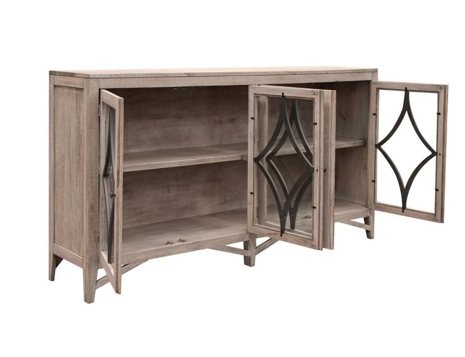 Avorin Collection Sideboard, Console with Glass Doors - 80"
