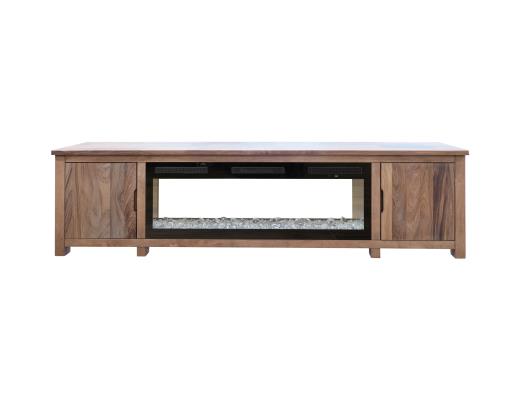 Natural Parota 93" Electric Fireplace