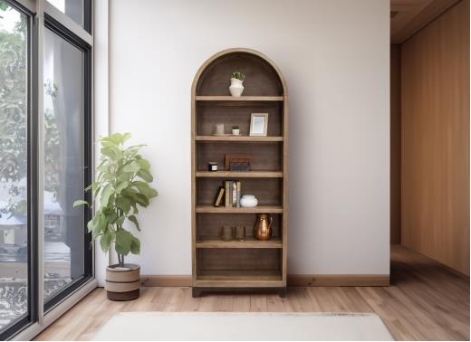 Natural Parota, 6 Shelves Bookcase