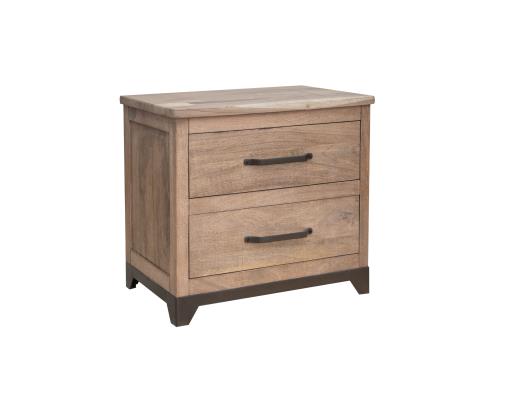 Set of 2 Natural Parota, 2 Drawer Nightstand